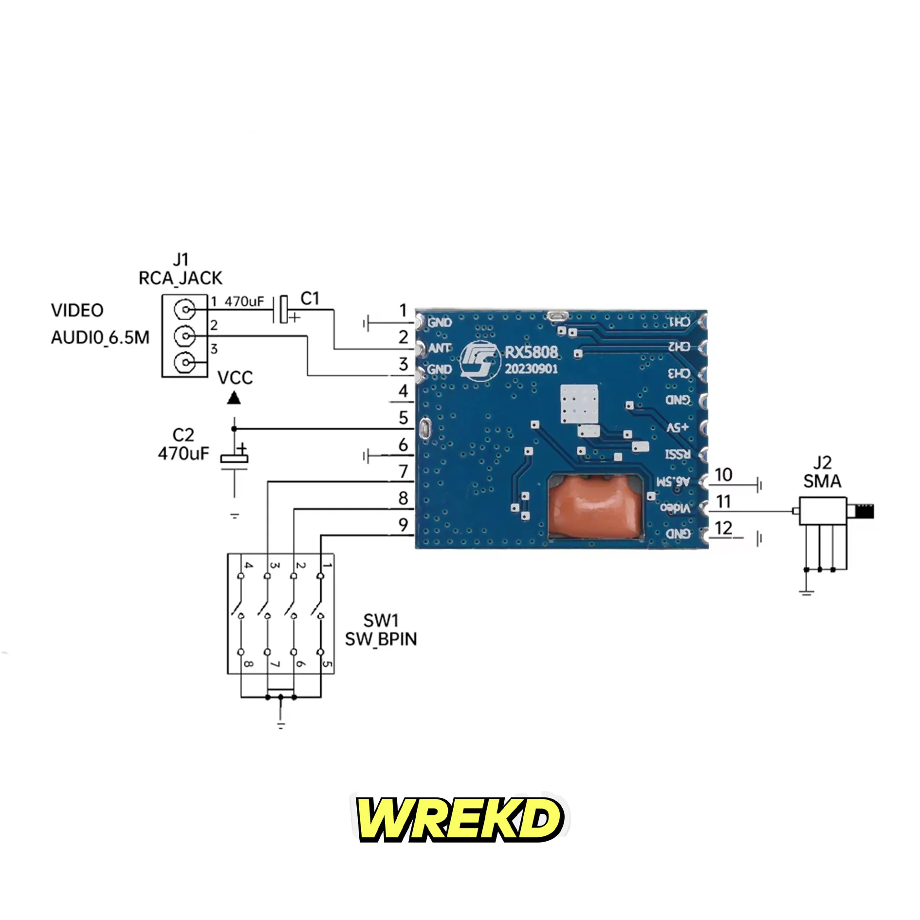 RX5808 5.8GHz Analog FPV Receiver Module (Repurposed) - Image 4