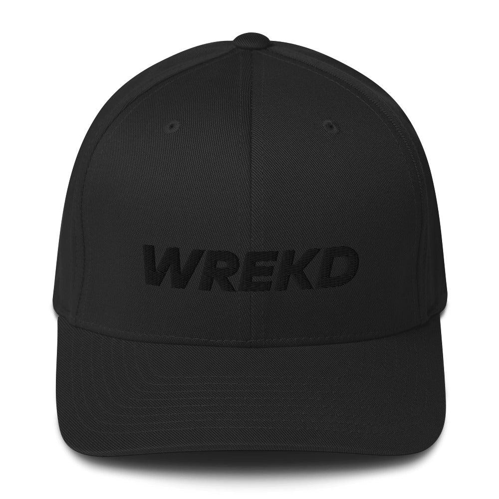 WREKD Black on Black 3D Embroidered Structured Twill Cap - Image 4
