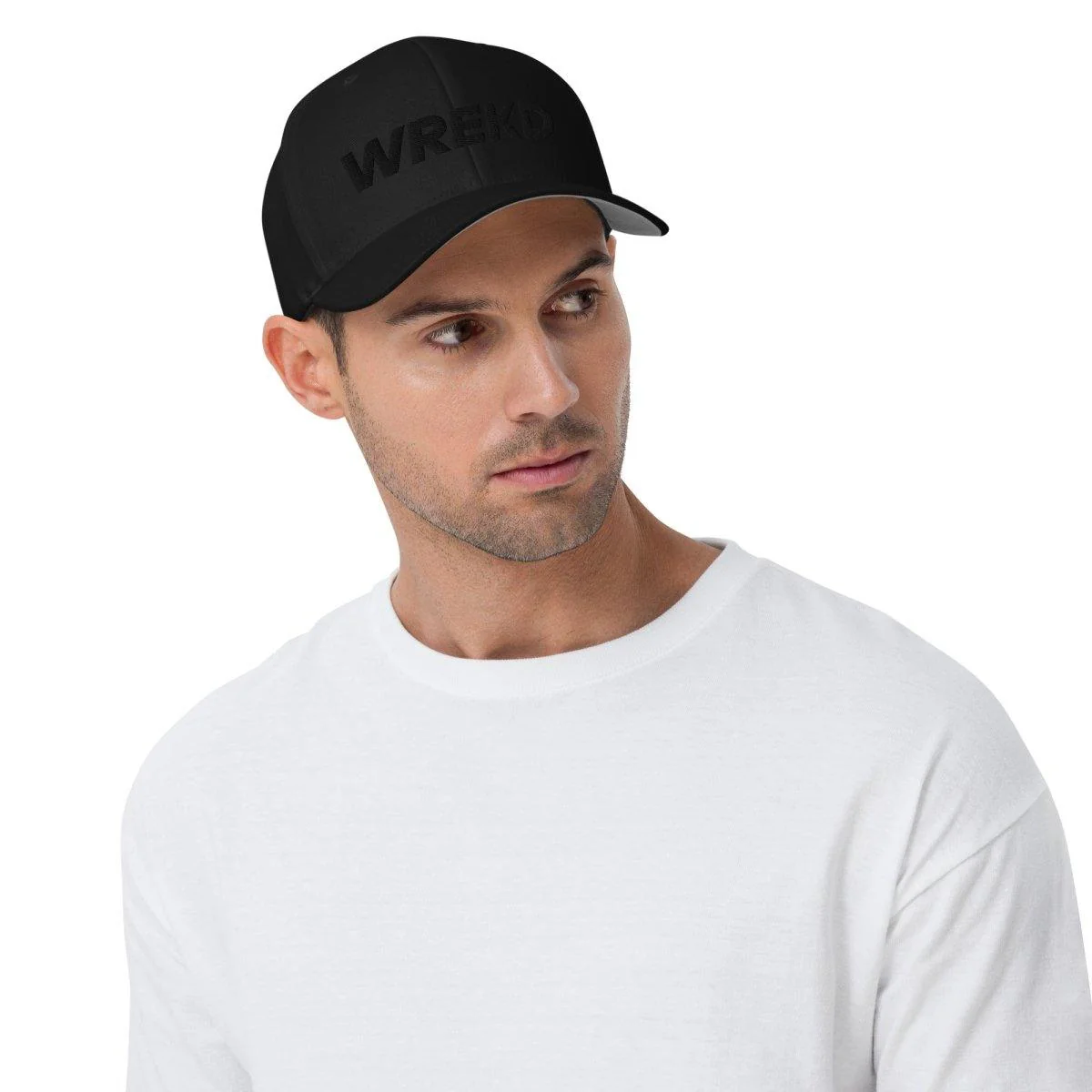 WREKD Black on Black 3D Embroidered Structured Twill Cap - Image 5