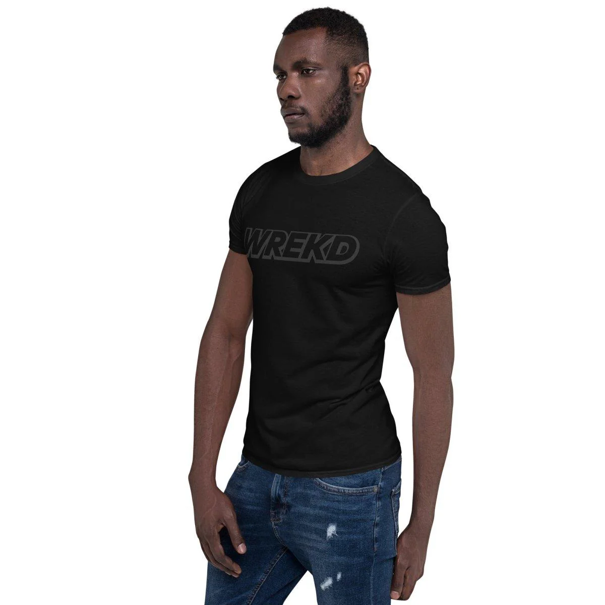 WREKD Black on Black Short-Sleeve Unisex Tee - Image 3