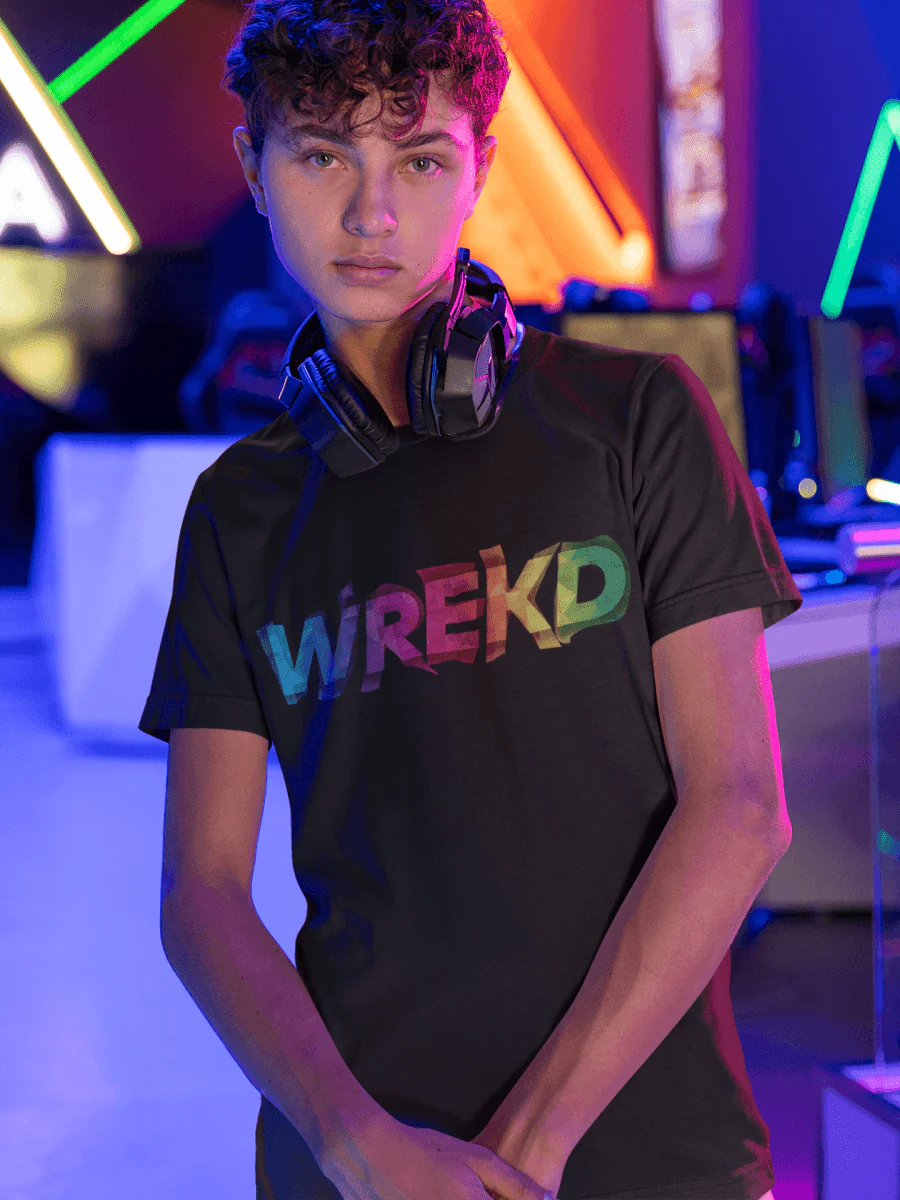 WREKD Colorful Warped Logo Unisex Tee - Image 4