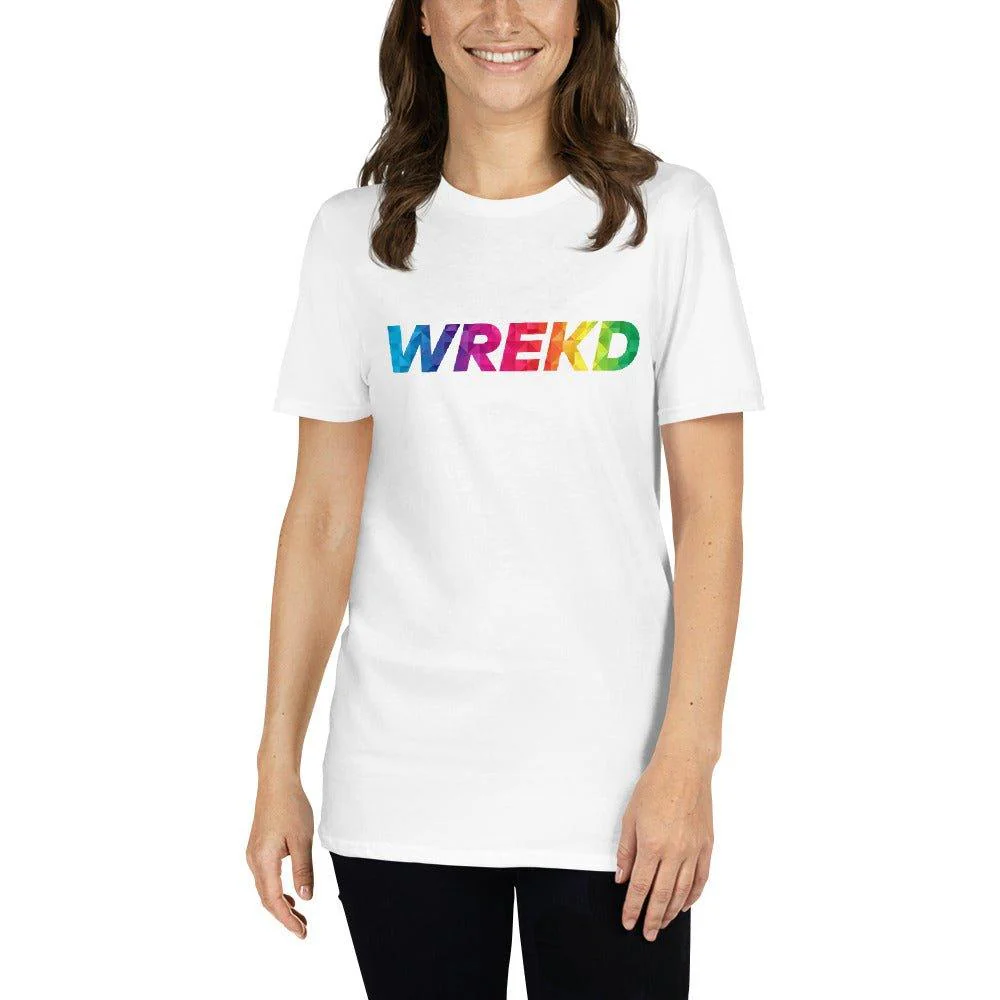 WREKD White Colorful Unisex Logo Tee - Image 3